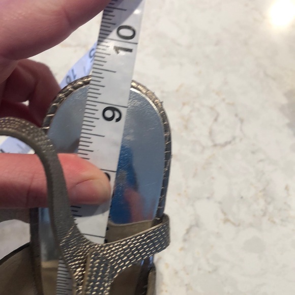 Michael kors NADJA leather embossed metallic platform high heel bronze pewter - Picture 14 of 16